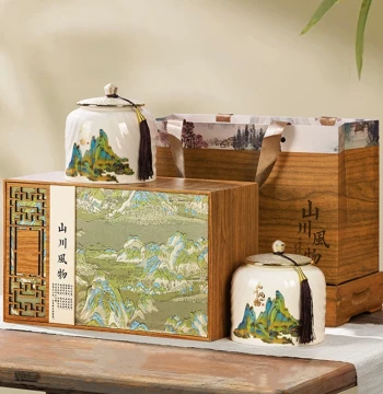 Tea Packaging Gift Box - Empty Ceramic Tea Canister for Longjing, Green Tea, White Tea, Ripe Pu'er, Universal Packaging