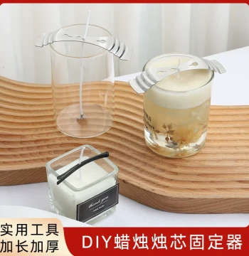 Metal Wick Centering Tool with Wooden Base for DIY Scented Candle Making