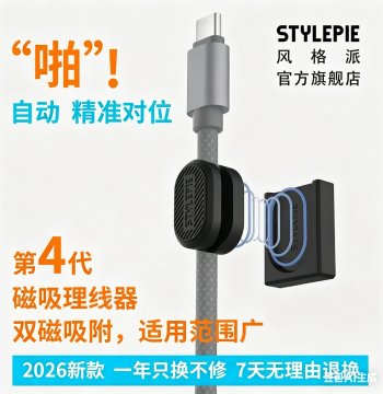 Magbase Cable Organizer with Dual Strong Magnets for Car, Office, and Home - Holds Power Cables, Ethernet, and Charging Cables