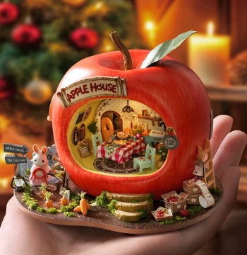 Zhiquwu Fruit Town DIY Miniature House Kit - Handcrafted Mini Scene Assembly Model Toy for Girls