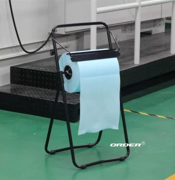 ORDER Industrial Lint-Free Wipe Dispenser - Galvanized Stainless Steel Stand for Large Paper Rolls
