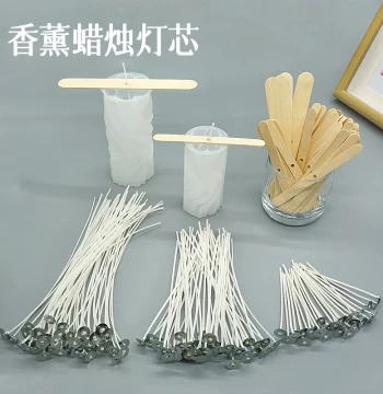 Scented Candle Waxing Cotton Wick with Base Wick Fixer Sticker DIY Materials
