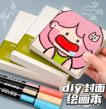 Mini Portable Sketchbook - Blank Pocket Notebook for Doodling, Sketching, Watercolor, Acrylic, and Marker Art - Square Hand-Drawn Journal