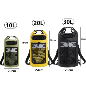Cross-Border Beach Bag - Outdoor Waterproof Dry Bag with Mesh for Rafting, Swimming, and Trekking