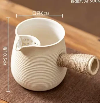 White Clay Tea Brewing Pot, Ceramic Jar, Japanese-style High-temperature Side-handle Teapot and Coffee Pot