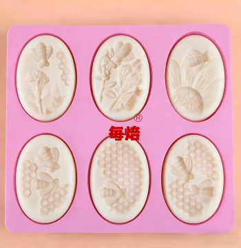 6-Cavity Oval Beehive Silicone Mold for DIY Handmade Soap - Heat-Resistant Non-Stick Large Mold for Milk and Essential Oil Soaps