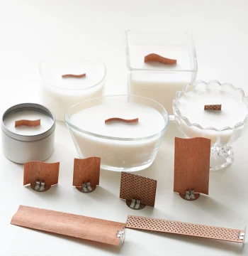 White Noise Wood Chip Core Grid Scented Candle Wooden Core S-Type Brand Name Candle Container Soy Candle Core Wood