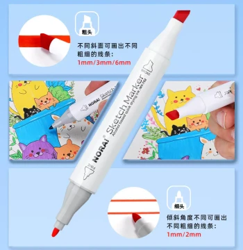 Dual-Tip Marker Set for Children's Art, Drawing, Coloring, Student Posters, Stationery, and Fill-In Colors