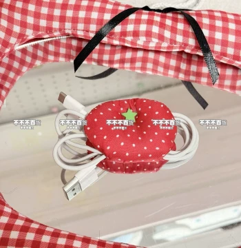 New Cute Tomato-Shaped Cable Organizer Clip for Charging Cords and Headphone Wires, Fabric Fixed Winding Management