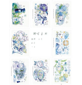 Mojo 100% Cotton Baohong Watercolor Line Art - Beginner Watercolor, Colored Pencil & Marker Coloring Kit: Cat Letters