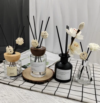 Flameless Aromatherapy Bottle Empty Bottle Hotel Homestay Bathroom Rattan Dried Flower Volatile Perfume Toilet Water Dispensing Glass Bottle