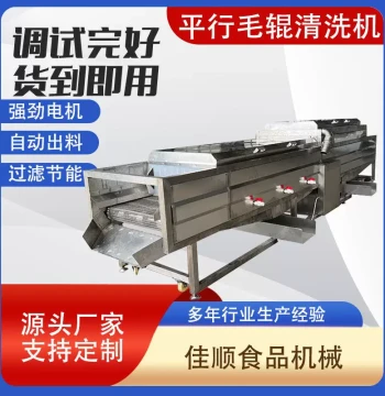 Stainless Steel Parallel Brush Roller Washer - Sand Removal Equipment for Oysters and Vegetable Cleaning