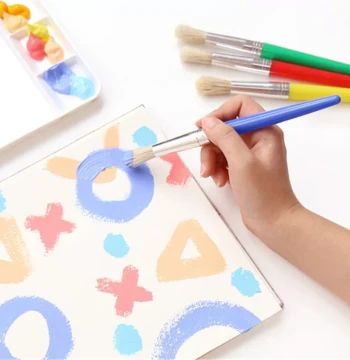 New Children's Gouache Paint Brushes DIY Hand-Painted Graffiti Art Class Watercolor Acrylic Paint Brushes Bristle Round Tip Brush