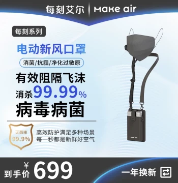 Meike Air Neck-Worn Air Purifier - Removes Smoke, Odors, Haze, and Airborne Particles