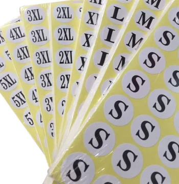 1.3Cm Size Paper er Labels For Clothing Size Adhesive Printe