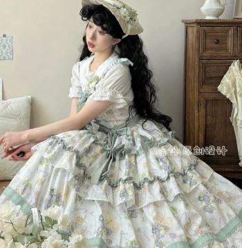 [Blueberry Midsummer] Qianmu Original Pastoral Lolita Daily JSK Dress, Full Length