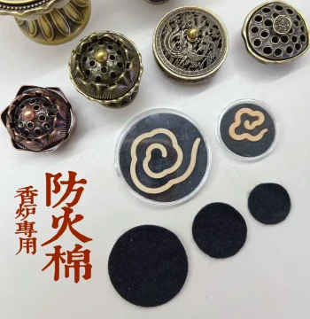 Incense Burner Pad with Fire-Resistant Cotton - High-Temperature Resistant, Heat-Proof, Home Use, Round Insulating Flame-Retardant Mat for Incense Boxes and Aromatherapy