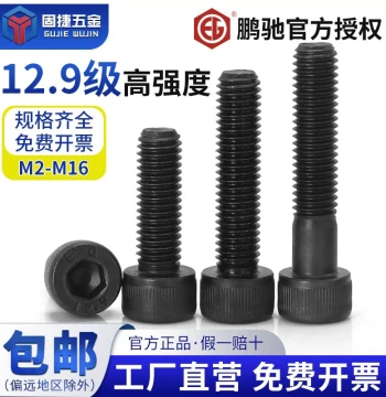 Alloy Steel Socket Head Cap Screws M2-M20 Grade 12.9 Black High-Strength