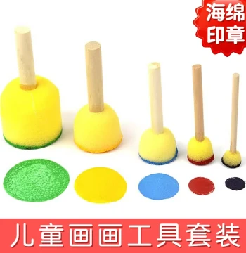 Sponge Stamp Painting Tools Stamping Rods Kindergarten Children's Art Supplies Mushroom Head Sponge Brushes