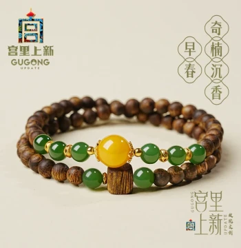 Palace Collection New Arrival Agarwood Bracelet for Women - Qinan Wooden Beads for Play, Birthday & Mother's Day Gift for Mom