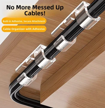 No-Drill Invisible Cable Organizer, Self-Adhesive Wire Fixer, Data Line Clip for Cable Management and Network Routing