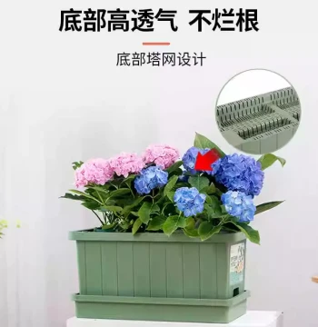Flower Doctor Balcony Vegetable Growing Box - Family Vegetable & Strawberry Planter, Rooftop Rectangular Plastic Flower Pot