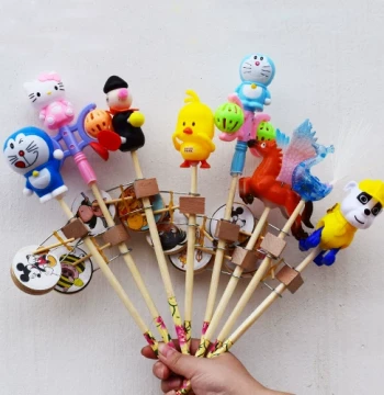 Hot-Selling Street Fair and Temple Fair Toy Source - Wooden Puppet Rattle Drums, Cartoon Wooden Man Shakers