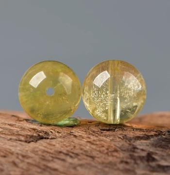 Natural Crystal Lemon Yellow Azeztulite Round Beads for DIY Jewelry Making, Bracelets, and Necklaces