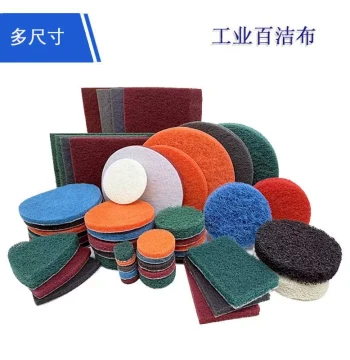 Industrial Scouring Pad with Abrasive Grit - Sandpaper Cloth for Rust Removal, Polishing, and Dishwashing