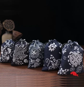 Handmade Original Blue-and-White Drawstring Pouch, Small Incense Sachet, Seal Bag, Collectible Storage Bag, Bracelet Pouch