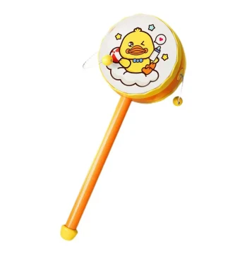 Traditional Rattle Drum Toy for Infants - Old-Style Handheld Bell, Wave Shaker, and Sand Hammer for Newborns Aged 0-1 Year; Suitable for Boys and Girls
