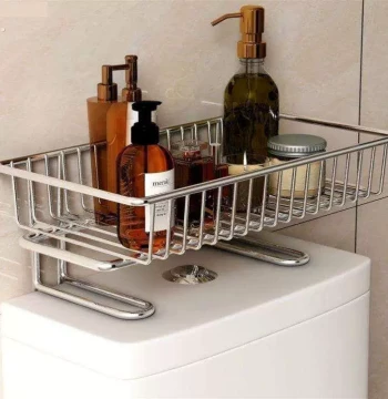 No-Drill Over-Toilet Storage Rack for Bathroom Wall Gap Behind Tank