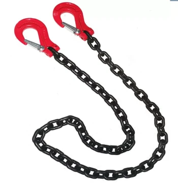 G80 Lifting Chain with Hook Head, Manganese Steel Alloy Chain for Hoisting Stones and Towing