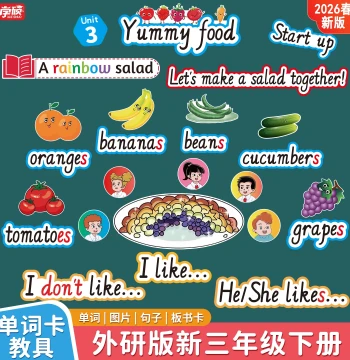2026 Spring New FLTRP Grade 3 English Vocabulary & Sentence Flashcards for Classroom Teaching