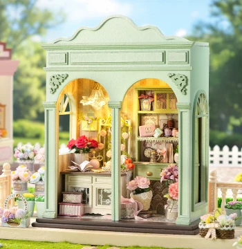 Zhiquwu DIY Miniature House Kit - Travel Adventure Building Model with Lights