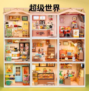 rolife Super World Educational Building Blocks DIY Model House Kit for Kids - Girls' Gift