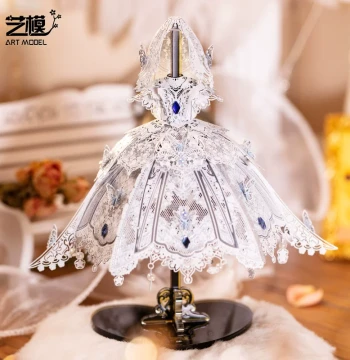 Yimo Wedding Dress Lolita 3D Puzzle Metal Assembly Model Handmade Toy Gift Ornament for Best Friends