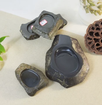 Natural Raw Stone Xing Sheng Duan Inkstone for Calligraphy and Painting, Uncovered Ink Saucer for Grinding Ink Stick or Liquid Ink, Xu Gong Inkstone