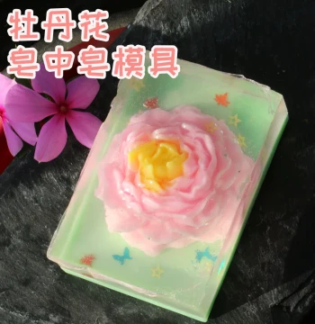 Peony Flower Handmade Soap DIY Mold, Soap-in-Soap Combo, Crystal Soap, Soft Silicone Breast Milk Soap, Essential Oil Soap Mold