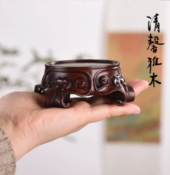 Chinese Classical Teapot, Tea Cup, Vase, Buddha Statue, Antique Collectible, Gold & Jade Ornament, Unique Stone Display with Solid Wood Carved Base