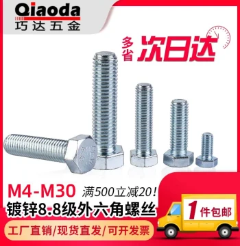 Hex Head Bolts Grade 8.8 Galvanized Full Thread M4-M16 High-Strength