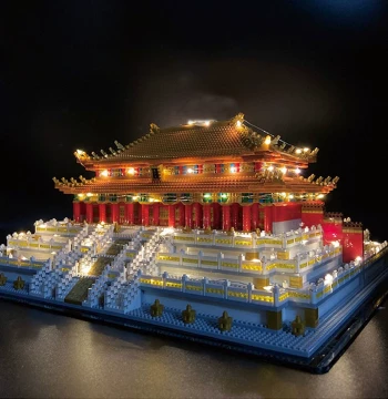 Chinese Style Architecture Puzzle Children's Toy Forbidden City Hall of Supreme Harmony Boys High-Difficulty Assembly Educational Building Block Model Gift