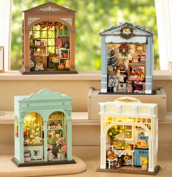 Zhiquwu DIY Miniature House Kit - Journey Adventure Handcrafted Assembly Model Building with Lights, Mini Toy House