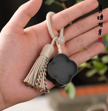 Shanlian Hubi Travel Mini Inkstone Set - Portable Calligraphy Kit with Brush Charm, Keychain & Gift Box