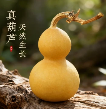 Natural Gourd Ornament with Stem and Opening, Various Sizes, Hand-Twisted Car Pendant, Open/Close Lid, Unique Shape for Cultural Play