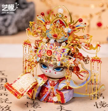 Yimo 'City of Cats: Empress' 3D Metal Puzzle - DIY Assembly Model Toy and Gift - Lucky Cat Figurine