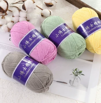 Xue 5-Ply Milk Cotton Yarn – Combed Cotton Bulk Pack for DIY Hand Knitting Projects Including Hats