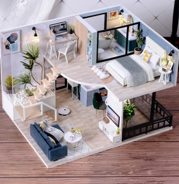 DIY Miniature House: Cozy Time Attic Villa Handcrafted Model Building Kit Birthday Gift