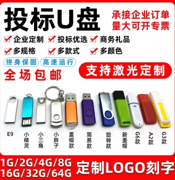 Bid Event USB Drives: 1GB, 2GB Metal Waterproof, 4GB, 8GB Custom Engraved Flash Drives for Corporate Gifts and Exhibitions