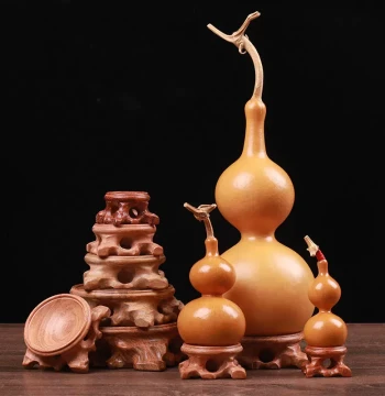Rosewood Gourd Base with Openwork Design for Small Gourds, Crystal Balls, and Egg Carvings